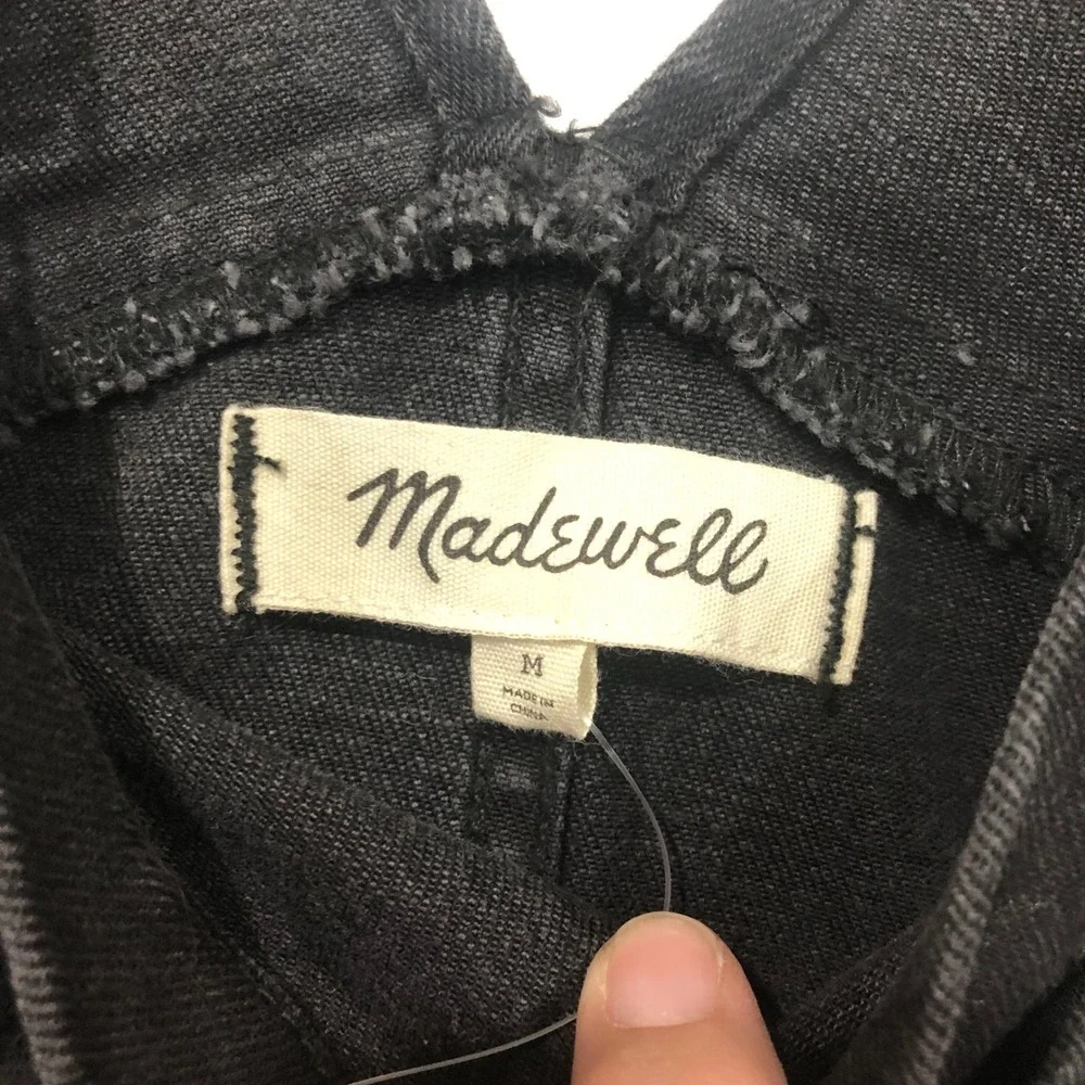 Madewell Denim Skinny Overalls Lunar Wash Black‎ M Adj Strap Pockets Zip Utility